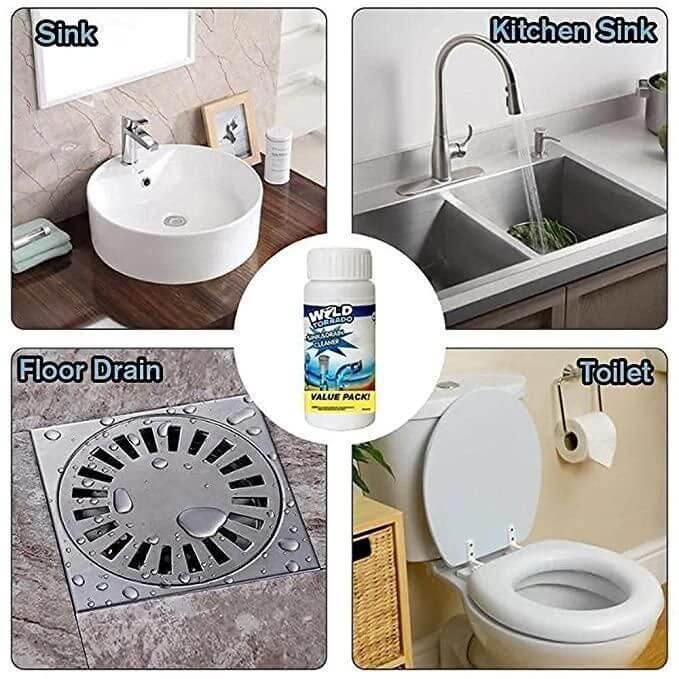 Drain Cleaner - Drain Blockage Cleaner Sink Cleaner Powder, Clog, Toilet Blockage Cleaner (Pack of 2)