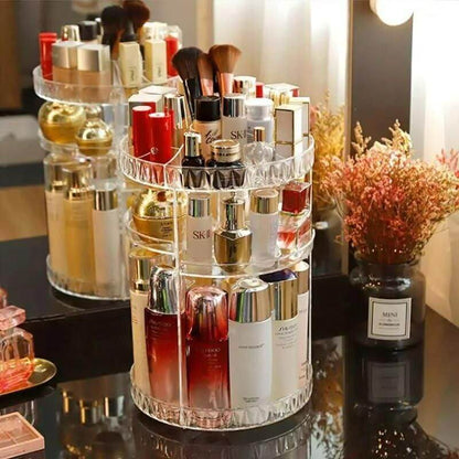 Makeup Organizer Adjustable 360 Rotation Box Case